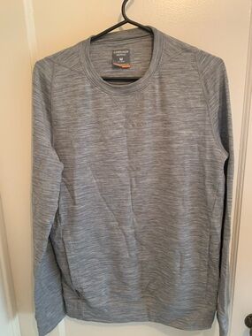 Icebreaker Grey Merino Wool Long Sleeve Crew Shirt SZ Medium